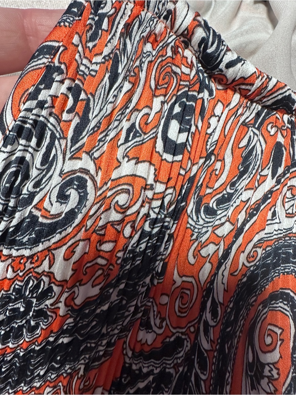 Ann Taylor Paisley Halter Tank in Orange and Black - Picture 7 of 11